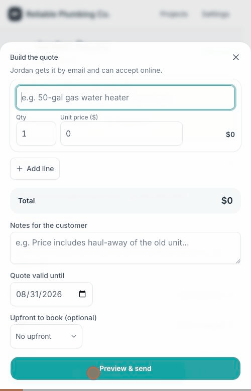 Video walkthrough of the full quote flow