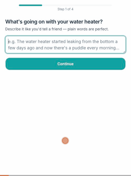 Video walkthrough of the customer intake